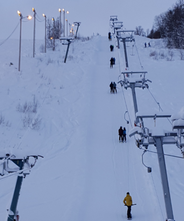 Skiheis på vinteren.